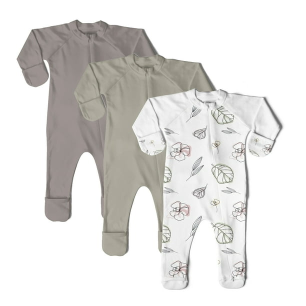 Goumikids Unisex Baby Footie Pajamas Organic Sock Sleeper Clothes 18-24M Moss